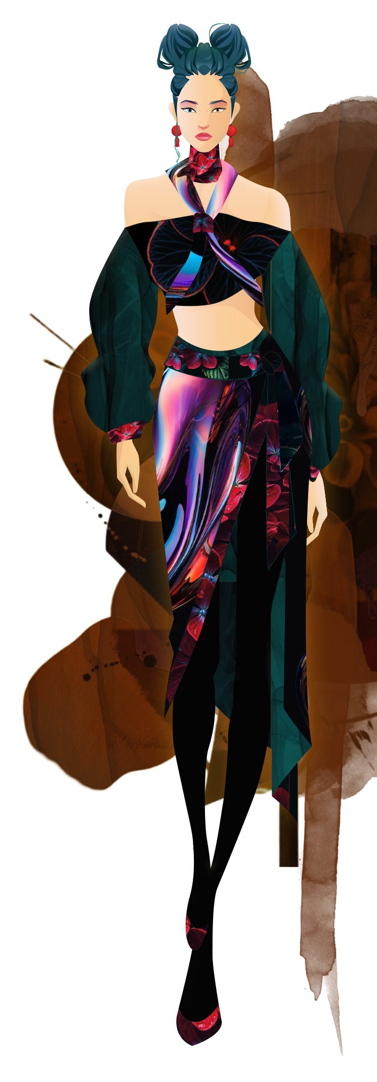 Ilustración de moda de ejemplo - Concurso Volver al Origen